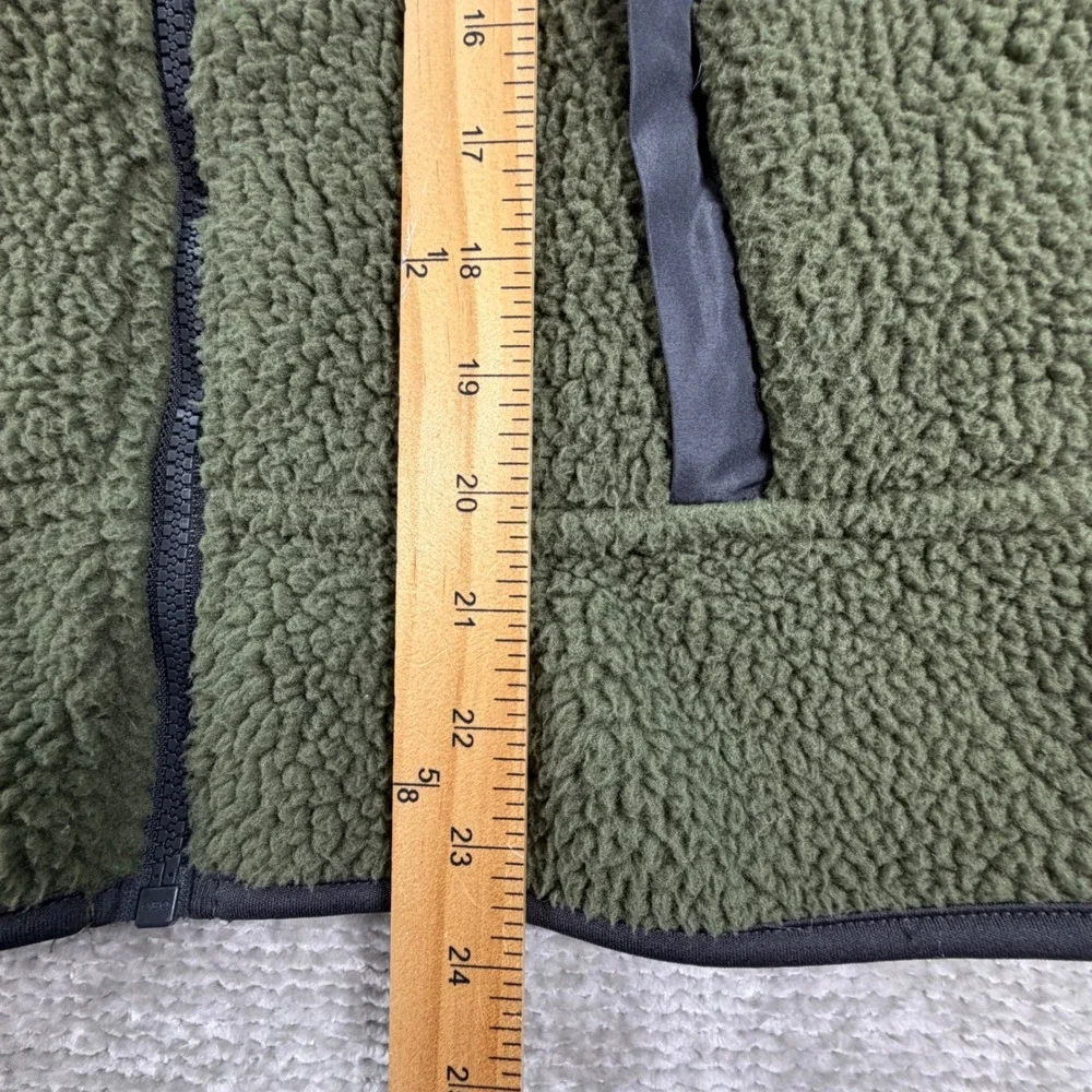 Old Navy Vest Full Zip Sherpa Recycled Polyester XL 14-16 Olive Green Gorpcore